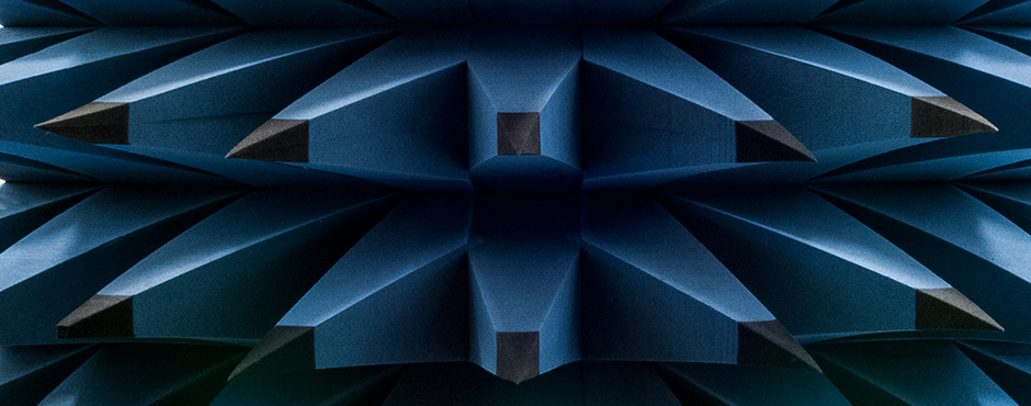 Absorbers in the Radio Anechoic Chamber at DTU Elektro (Photo: Alastair Philip Wiper)